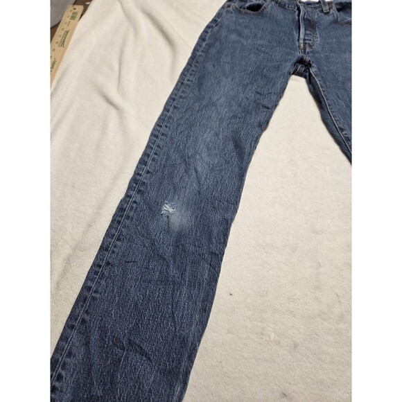 Levis 501 Jeans Womens Straight Classic Dark Wash Stretch Denim Button Fly 25x30 - Picture 13 of 13